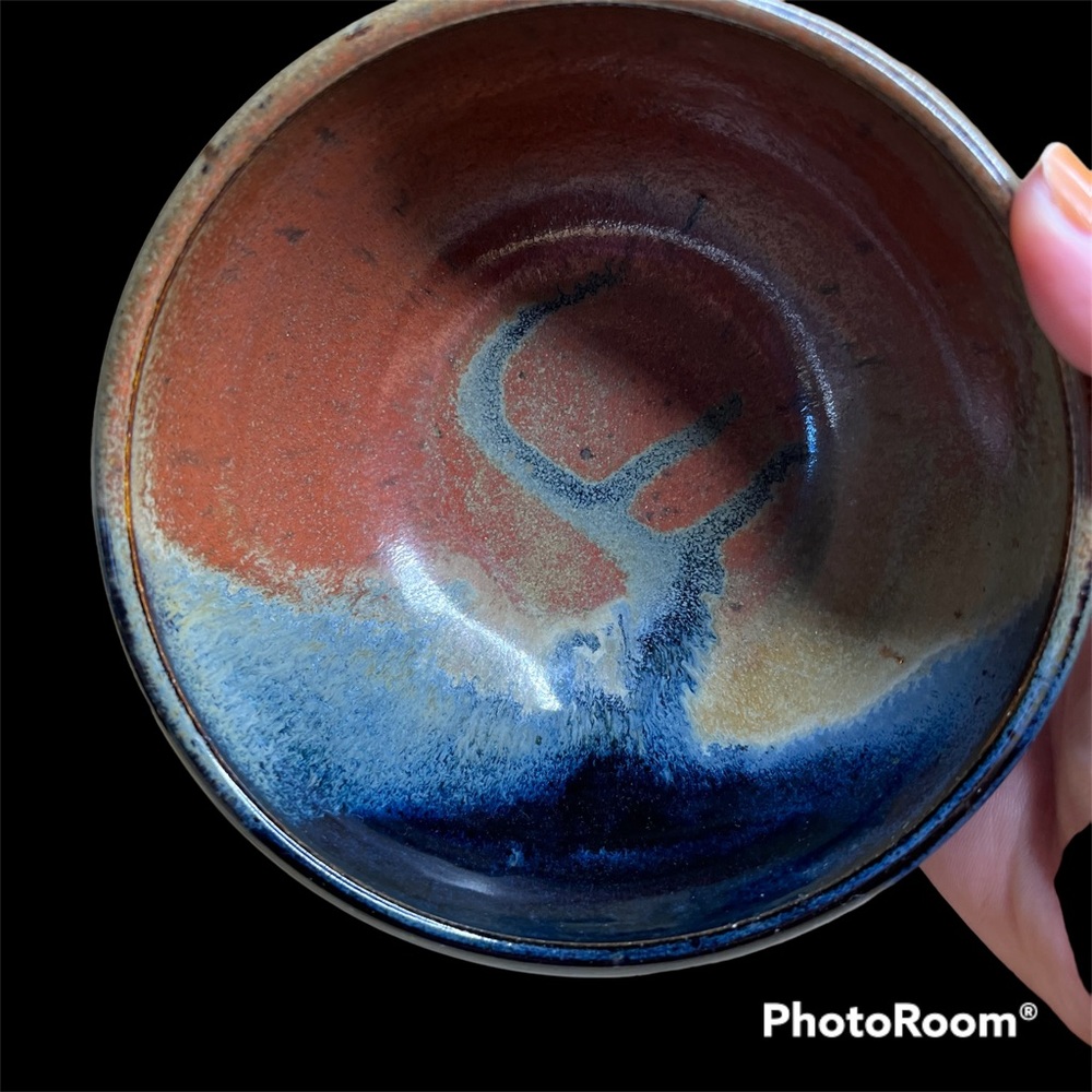 Studio Art Pottery Bowl glazed signed by artist EUC